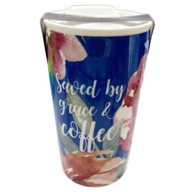 12oz Saved by Grace & Coffee Ceramic Travel Mug