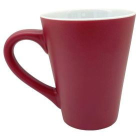 14oz Medium Maroon Ceramic Cafe Mug with White Interior