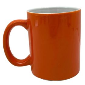 11oz Orange C-Handle Ceramic Mug with White Interior