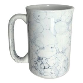11oz White Marble C-Handle Ceramic Mug