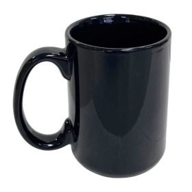 15oz Jumbo Black C-Handle Ceramic Mug