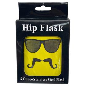 Hip Mustache In Disguise Stainless Steel 6oz Flask
