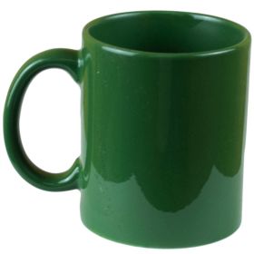 11 oz Dark Green Coated Solid Colored Mug