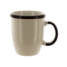 12-Ounce White Mug with Black Trim