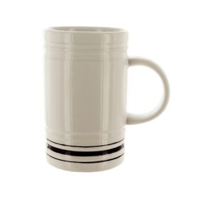 16-Ounce White Mug with Black Stripes