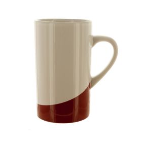 16-Ounce White Ceramic Mug with Maroon Base
