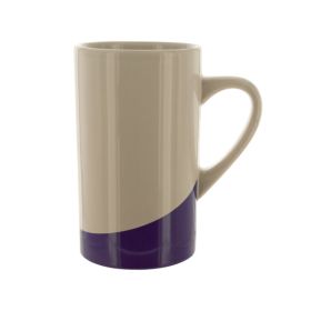16-Ounce White Ceramic Mug with Purple Base