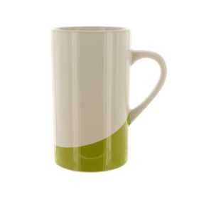 16-Ounce White Ceramic Mug with Lime Base