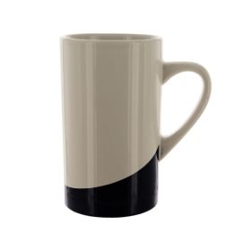 16-Ounce White Ceramic Mug with Black Base