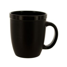 12-Ounce Matte Black Mug with Black Trim