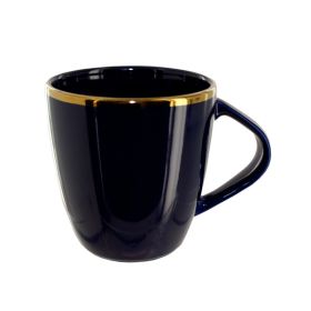 Cobalt Blue Ceramic Mug with Gold Rim