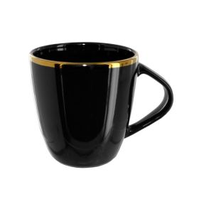Black Ceramic Mug with Gold Rim