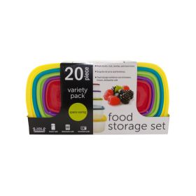 20-Piece Variety Pack Food Storage Containers Set